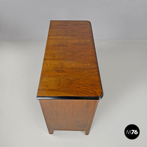 Wooden dresser with transparent glass handles, 1940s