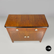 画像をギャラリービューアに読み込む, Wooden dresser with transparent glass handles, 1940s
