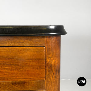 Wooden dresser with transparent glass handles, 1940s