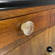 画像をギャラリービューアに読み込む, Wooden dresser with transparent glass handles, 1940s
