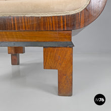 将图片加载到图库查看器，Armchairs in wood and pastel orange velvet, 1930s
