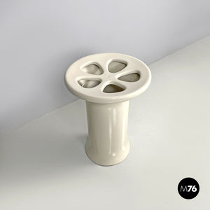 White ceramic umbrella stand by Angelo Mangiarotti for Fratelli Brambilla, 1970s