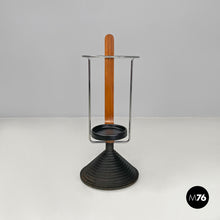 Load image into Gallery viewer, Round umbrella stand by Origlia in cast iron and wood, 1980s
