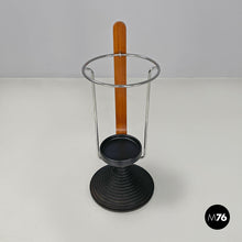 Load image into Gallery viewer, Round umbrella stand by Origlia in cast iron and wood, 1980s
