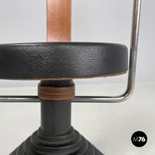 Load image into Gallery viewer, Round umbrella stand by Origlia in cast iron and wood, 1980s
