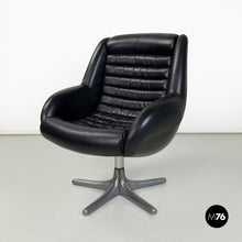 Load image into Gallery viewer, Black leather armchair by Cesare Casati for Arflex, 1960s
