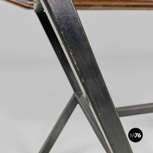 Metal and wood bench, 1950s