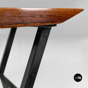 Metal and wood bench, 1950s