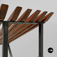 将图片加载到图库查看器，Metal and wood bench, 1950s

