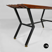 将图片加载到图库查看器，Metal and wood bench, 1950s
