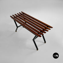 将图片加载到图库查看器，Metal and wood bench, 1950s
