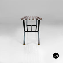 将图片加载到图库查看器，Metal and wood bench, 1950s
