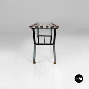Metal and wood bench, 1950s