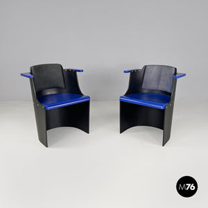 Blue and black chairs D61 by El Lissitzky for Tecta, 1970s