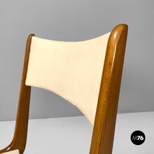 画像をギャラリービューアに読み込む, Wood black metal and beige leatherette chair, 1950s
