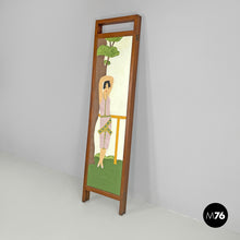 Load image into Gallery viewer, Three-door wooden screen with paintings, early 1900s
