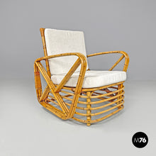 Load image into Gallery viewer, Rattan and white fabric armchairs by Paul Frankl, 1940s
