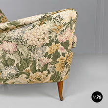 Charger l&#39;image dans la galerie, Armchairs with yellow and green floral pattern fabric, 1960s
