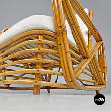 Load image into Gallery viewer, Rattan and white fabric armchairs by Paul Frankl, 1940s
