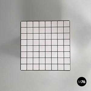 Coffee table with white stoneware tiles and black grout, 2023