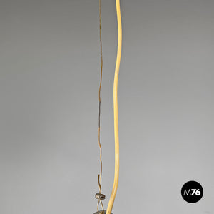 Chandelier in aluminum and white glass, 1970s