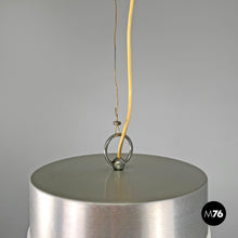 Load image into Gallery viewer, Chandelier in aluminum and white glass, 1970s

