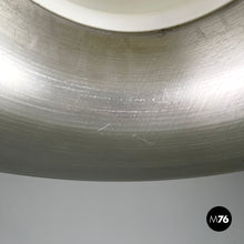 Load image into Gallery viewer, Chandelier in aluminum and white glass, 1970s
