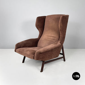 Brown armchair 877 by Gianfranco Frattini for Cassina, 1959