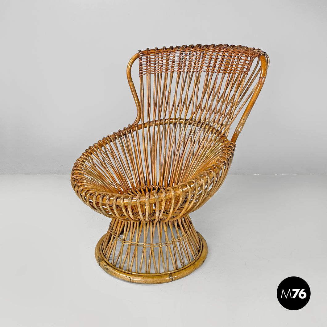 Rattan armchair Margherita by Franco Albini for Bonacina, 1951