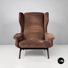 将图片加载到图库查看器，Brown armchair 877 by Gianfranco Frattini for Cassina, 1959
