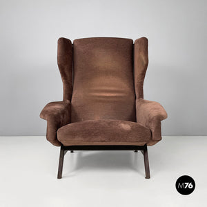 Brown armchair 877 by Gianfranco Frattini for Cassina, 1959