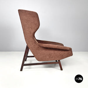 Brown armchair 877 by Gianfranco Frattini for Cassina, 1959