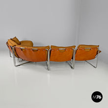 画像をギャラリービューアに読み込む, Brown modular sofa Compor S 72 by Gero for Mussi, 1970s
