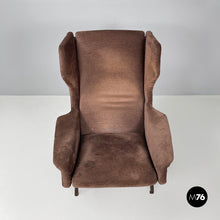 将图片加载到图库查看器，Brown armchair 877 by Gianfranco Frattini for Cassina, 1959
