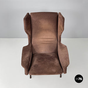 Brown armchair 877 by Gianfranco Frattini for Cassina, 1959