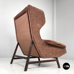 Brown armchair 877 by Gianfranco Frattini for Cassina, 1959