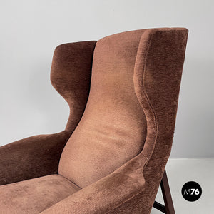 Brown armchair 877 by Gianfranco Frattini for Cassina, 1959