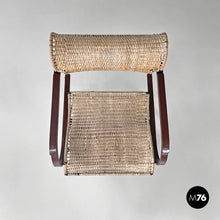 画像をギャラリービューアに読み込む, Folding chairs in straw and brown metal, 2000s
