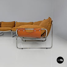 画像をギャラリービューアに読み込む, Brown modular sofa Compor S 72 by Gero for Mussi, 1970s
