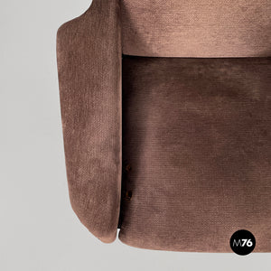 Brown armchair 877 by Gianfranco Frattini for Cassina, 1959