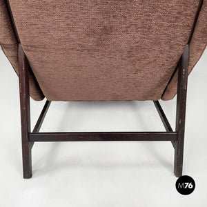 Brown armchair 877 by Gianfranco Frattini for Cassina, 1959