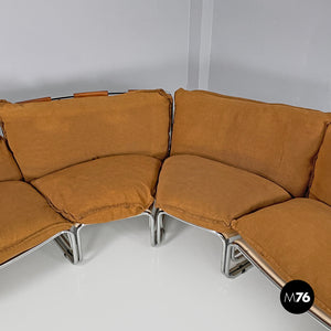 Brown modular sofa Compor S 72 by Gero for Mussi, 1970s