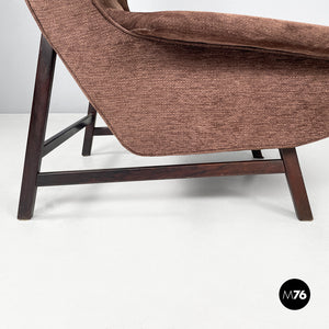 Brown armchair 877 by Gianfranco Frattini for Cassina, 1959