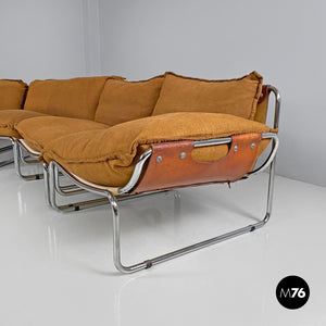 Brown modular sofa Compor S 72 by Gero for Mussi, 1970s