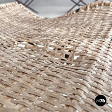 Carica l&#39;immagine nel visualizzatore di Gallery, Folding chairs in straw and brown metal, 2000s
