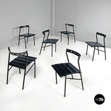 画像をギャラリービューアに読み込む, Black chairs by Philippe Gonnet for Protis Editions, 1980s
