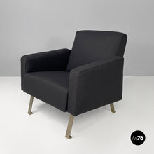 将图片加载到图库查看器，Black fabric armchairs, 1970s
