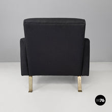 将图片加载到图库查看器，Black fabric armchairs, 1970s
