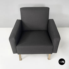 将图片加载到图库查看器，Black fabric armchairs, 1970s
