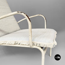 Carica l&#39;immagine nel visualizzatore di Gallery, Iron outdoor armchairs in white and azure, 1960s
